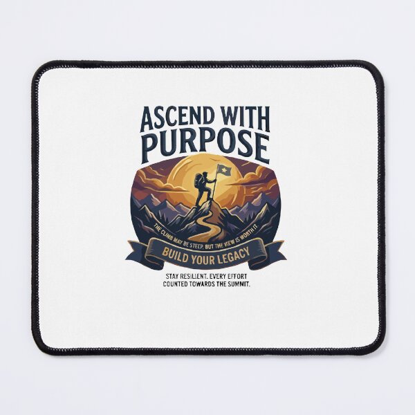 Item preview, Ascend with Purpose Motivational Mountain Climbing Graphic Poster designed and sold by syerwil.
