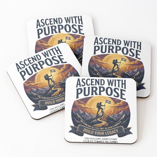 Item preview, Ascend with Purpose Motivational Mountain Climbing Graphic Poster designed and sold by syerwil.
