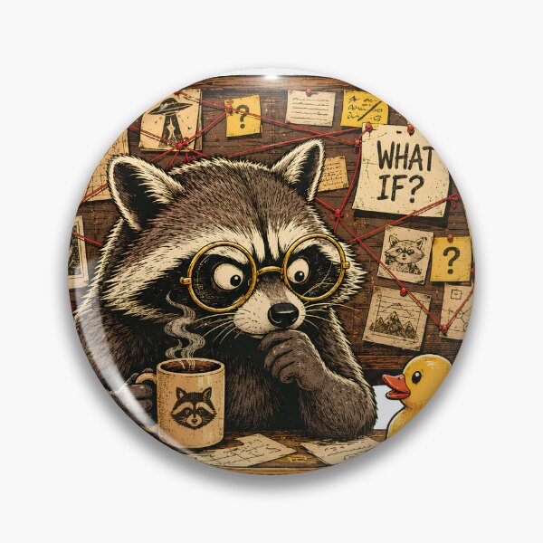 Item preview, I’m Not Overthinking Raccoon - Pre-Solving Problems Vintage Art designed and sold by BumbleBloom7.