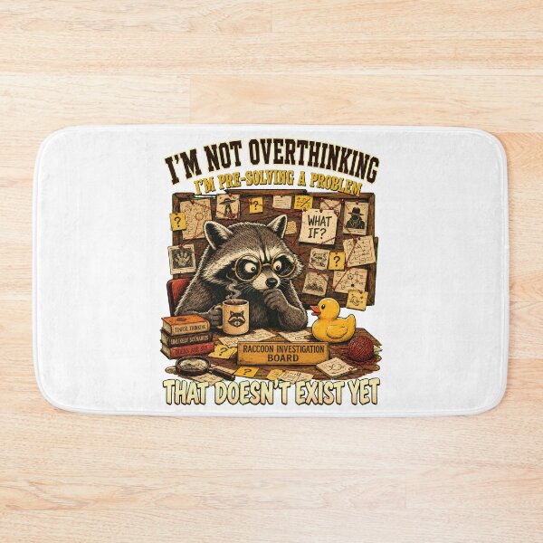 Item preview, I’m Not Overthinking Raccoon - Pre-Solving Problems Vintage Art designed and sold by BumbleBloom7.