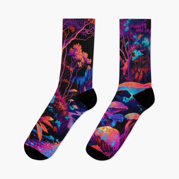 Item preview, Psychedelic Neon Mushroom Forest Fantasy Landscape designed and sold by Nexus Space.