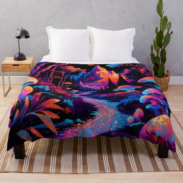 Item preview, Psychedelic Neon Mushroom Forest Fantasy Landscape designed and sold by Nexus Space.