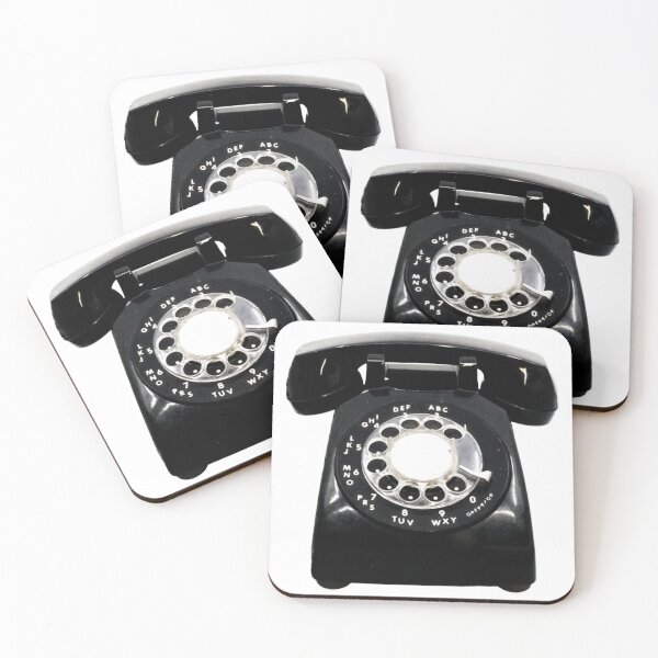 Item preview, Vintage retro rotary dial black phone designed and sold by E-W-D.