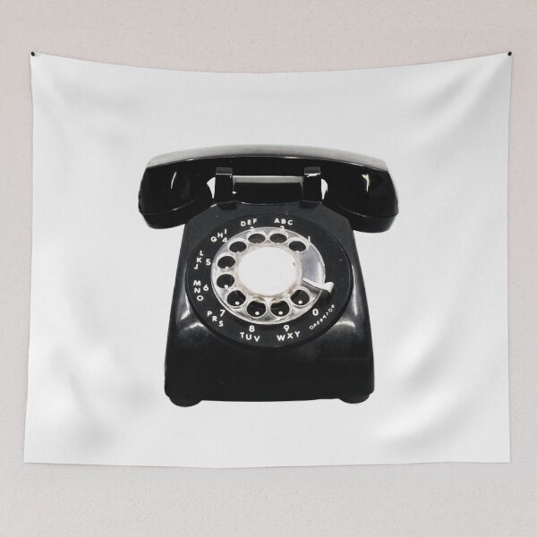 Item preview, Vintage retro rotary dial black phone designed and sold by E-W-D.