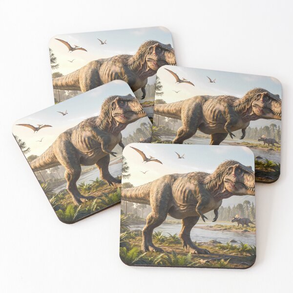Item preview, Tyrannosaurus Rex Dinosaur World Jurassic Landscape Art designed and sold by ART ATTACK ZONE.