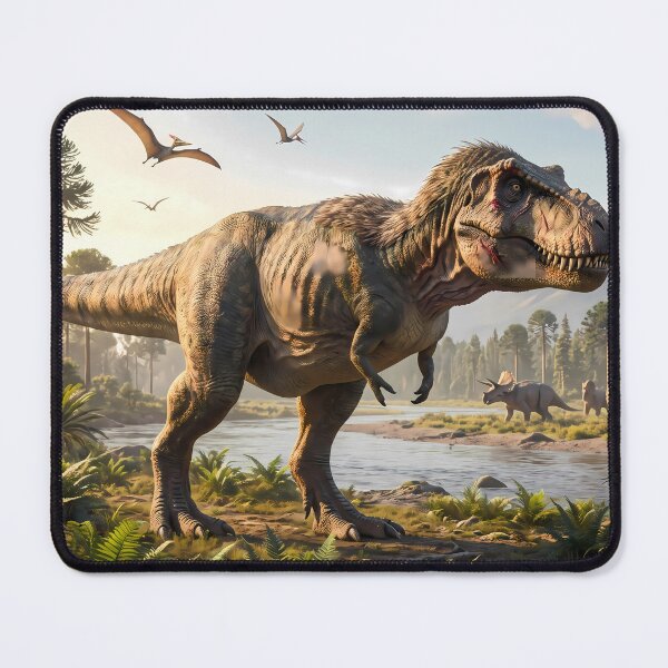 Item preview, Tyrannosaurus Rex Dinosaur World Jurassic Landscape Art designed and sold by ART ATTACK ZONE.
