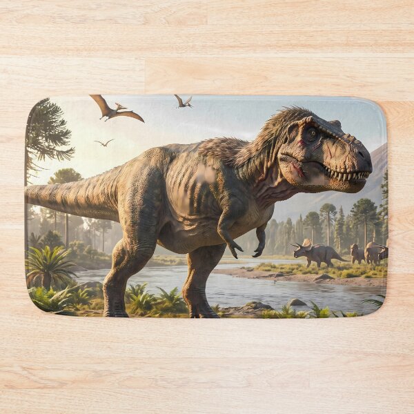 Item preview, Tyrannosaurus Rex Dinosaur World Jurassic Landscape Art designed and sold by ART ATTACK ZONE.