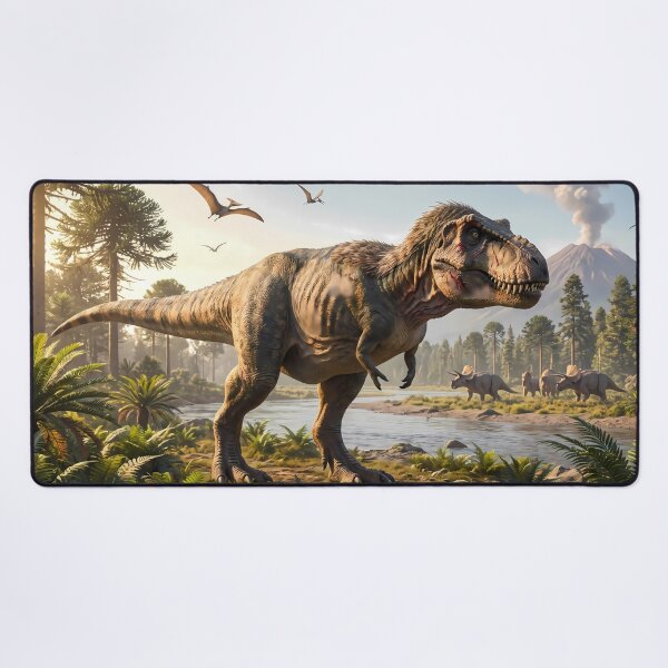 Item preview, Tyrannosaurus Rex Dinosaur World Jurassic Landscape Art designed and sold by ART ATTACK ZONE.