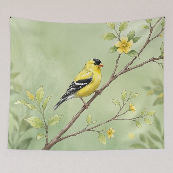 Item preview, American Goldfinch Watercolor Wildlife Bird Art designed and sold by MaverlyShop.