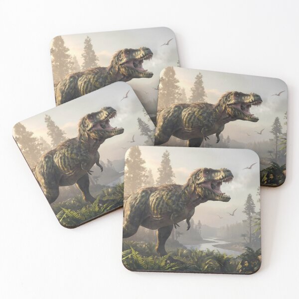 Item preview,  Velociraptor Tyrannosaurus Rex Dinosaur World Jurassic Landscape Art designed and sold by ART ATTACK ZONE.