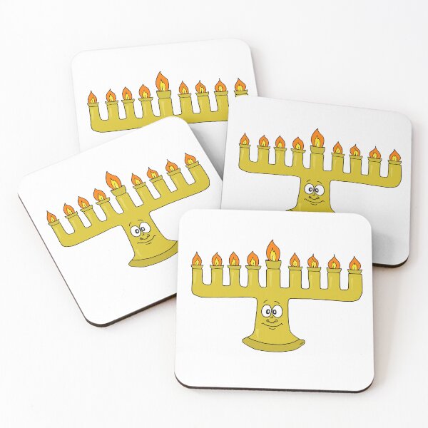 Item preview, Cute Happy Menorah Sticker | Hanukkah Festival of Lights Cartoon designed and sold by MyxaART.
