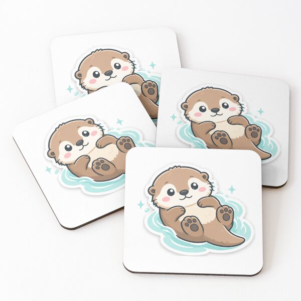 Item preview, Baby Otter Floating on Back Sticker designed and sold by ImagoLens.