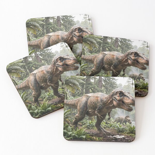 Item preview,  Triceratops Tyrannosaurus Rex Dinosaur World Jurassic Landscape Art designed and sold by ART ATTACK ZONE.