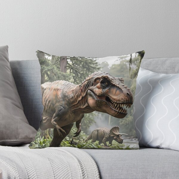 Item preview,  Triceratops Tyrannosaurus Rex Dinosaur World Jurassic Landscape Art designed and sold by ART ATTACK ZONE.