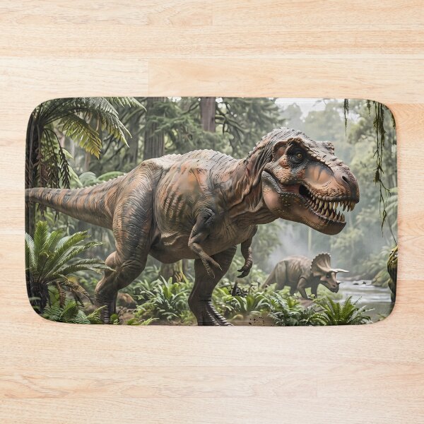 Item preview,  Triceratops Tyrannosaurus Rex Dinosaur World Jurassic Landscape Art designed and sold by ART ATTACK ZONE.