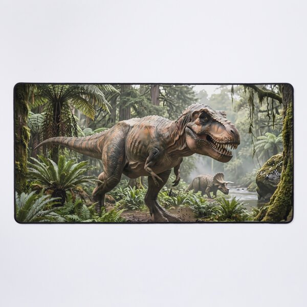Item preview, Triceratops Tyrannosaurus Rex Dinosaur World Jurassic Landscape Art designed and sold by ART ATTACK ZONE.