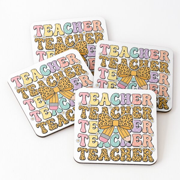 Item preview, Teacher Groovy Retro Pastel Leopard Bow Pencil Back To School Graphic designed and sold by raedattia.