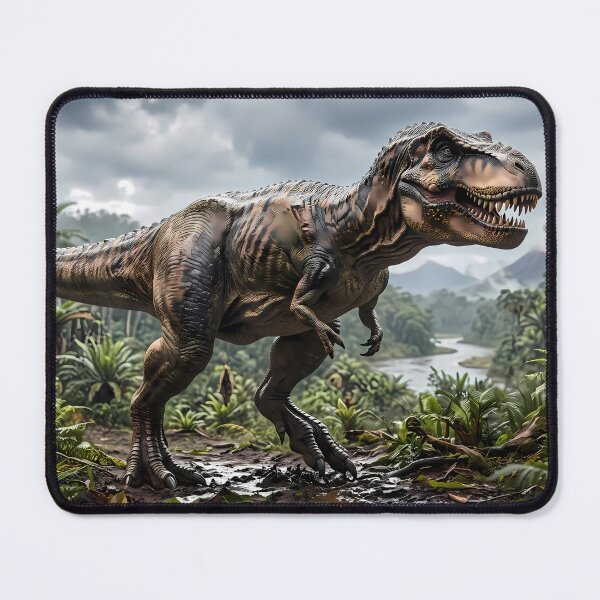 Item preview, Stegosaurus Tyrannosaurus Rex Dinosaur World Jurassic Landscape Art designed and sold by ART ATTACK ZONE.