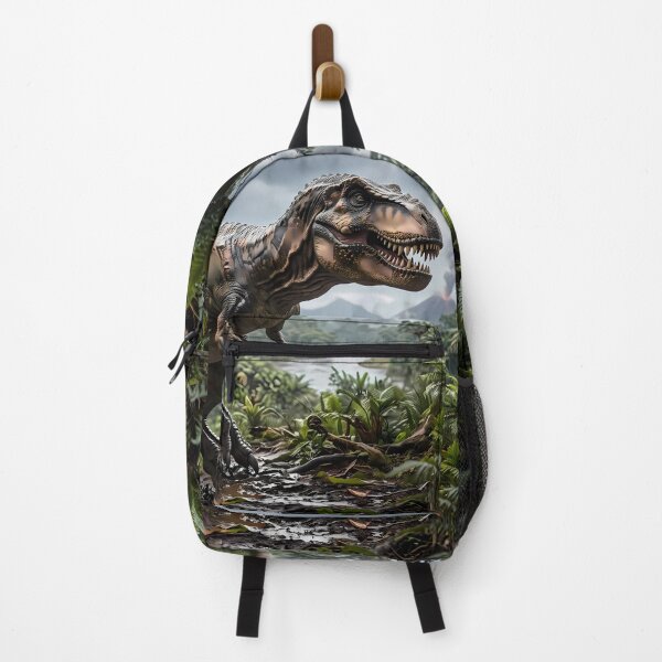 Item preview, Stegosaurus Tyrannosaurus Rex Dinosaur World Jurassic Landscape Art designed and sold by ART ATTACK ZONE.