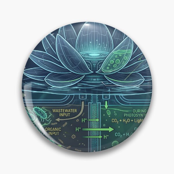 Item preview, Floating Algal Microbial Fuel Cell Scientific Diagram designed and sold by MintedMinds.