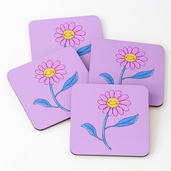 Item preview, Cute Cartoon Smiling Pink Daisy Flower Kawaii Art designed and sold by SolutionsArt.