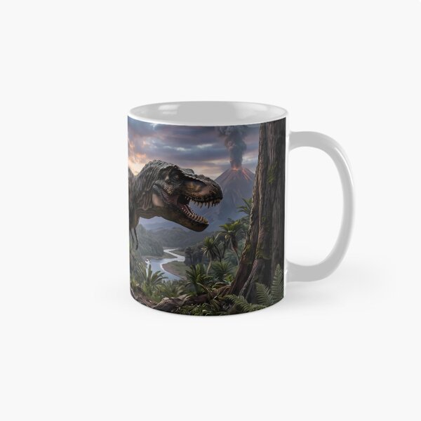 Item preview,  Brachiosaurus Tyrannosaurus Rex Dinosaur World Jurassic Landscape Art designed and sold by ART ATTACK ZONE.