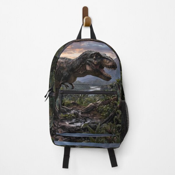Item preview,  Brachiosaurus Tyrannosaurus Rex Dinosaur World Jurassic Landscape Art designed and sold by ART ATTACK ZONE.