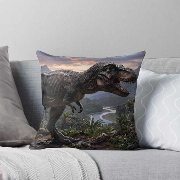 Item preview,  Brachiosaurus Tyrannosaurus Rex Dinosaur World Jurassic Landscape Art designed and sold by ART ATTACK ZONE.