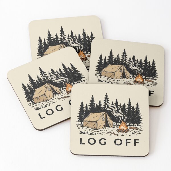 Item preview, Log Off Vintage Canvas Tent Campfire Outdoor Graphic designed and sold by PACS0011.