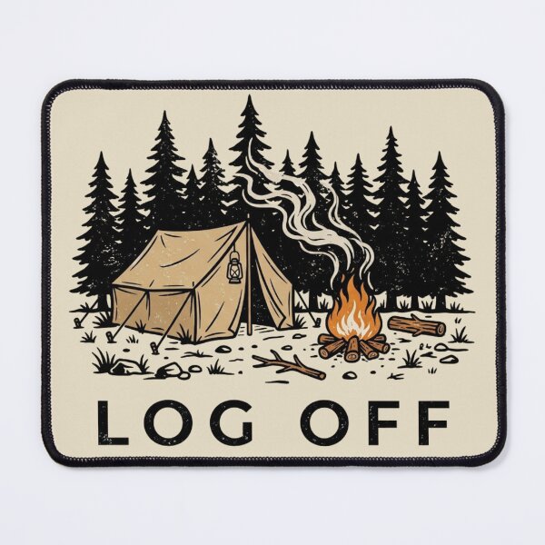 Item preview, Log Off Vintage Canvas Tent Campfire Outdoor Graphic designed and sold by PACS0011.