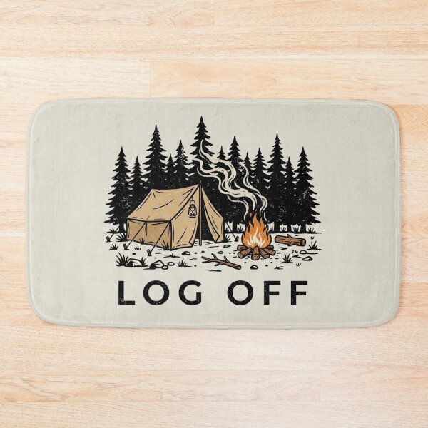 Item preview, Log Off Vintage Canvas Tent Campfire Outdoor Graphic designed and sold by PACS0011.