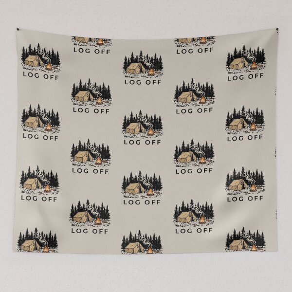 Item preview, Log Off Vintage Canvas Tent Campfire Outdoor Graphic designed and sold by PACS0011.