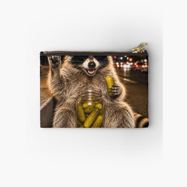 Item preview, Funny Raccoon Eating Pickles Meme, Humor Street Raccoon Pickles Meme designed and sold by 76Valeria.