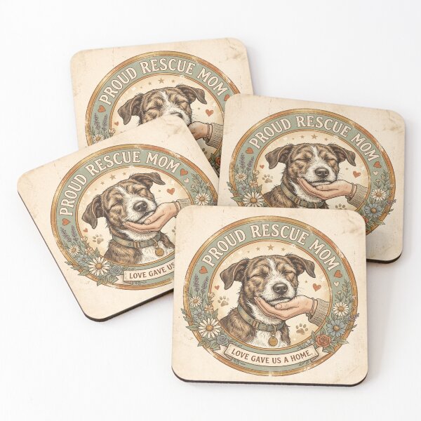 Item preview, Proud Rescue Mom Shirt – Love Gave Us A Home Vintage Rescue Dog Badge Tee designed and sold by DmaarGroup.