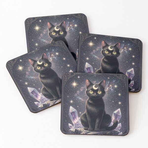 Item preview, Cosmic Witch Cat Mystical Anime Art designed and sold by ShopDoodleDoo.