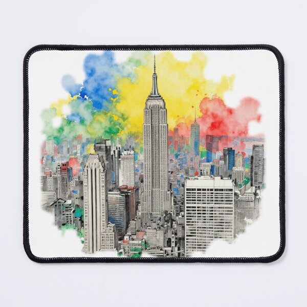 Item preview, Colorful NYC Skyline Watercolor | New York City Art designed and sold by WonderWaresGifts.