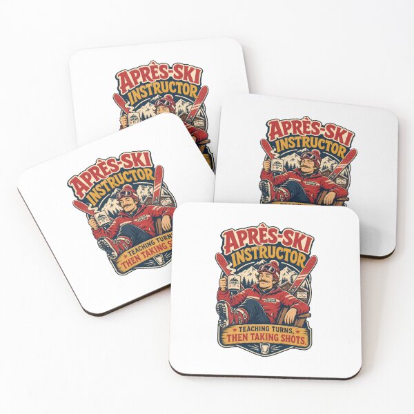 Item preview, Apres Ski Instructor Teaching Turns Taking Shots Fun designed and sold by AntiqueImages.