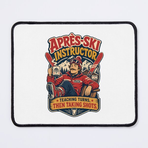 Item preview, Apres Ski Instructor Teaching Turns Taking Shots Fun designed and sold by AntiqueImages.