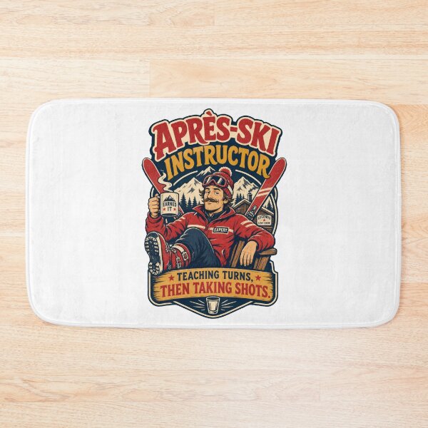 Item preview, Apres Ski Instructor Teaching Turns Taking Shots Fun designed and sold by AntiqueImages.