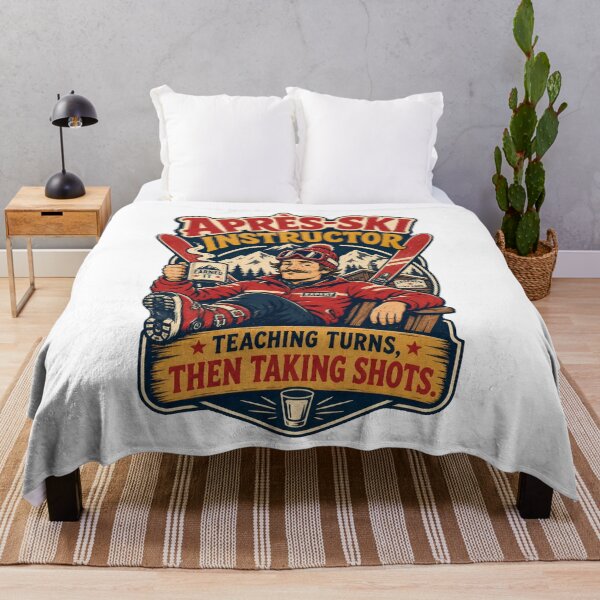Item preview, Apres Ski Instructor Teaching Turns Taking Shots Fun designed and sold by AntiqueImages.