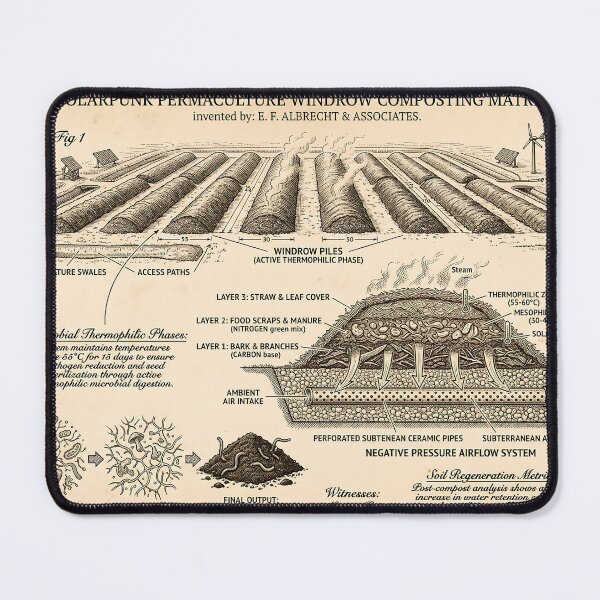 Item preview, Permaculture Windrow Composting Matrix Agricultural Blueprint designed and sold by MintedMinds.