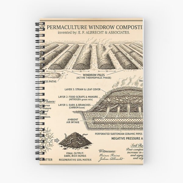 Item preview, Permaculture Windrow Composting Matrix Agricultural Blueprint designed and sold by MintedMinds.