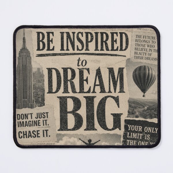 Item preview, Dream Big Vintage Newspaper Collage, Inspirational Typography Art, Retro Motivation, Black and White Vision Board Aesthetic designed and sold by KishShop.