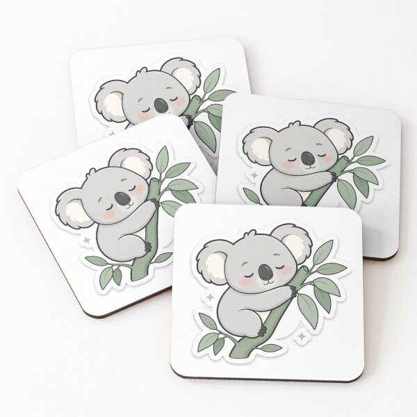 Item preview, Sleepy Koala Hugging Eucalyptus Sticker designed and sold by ImagoLens.