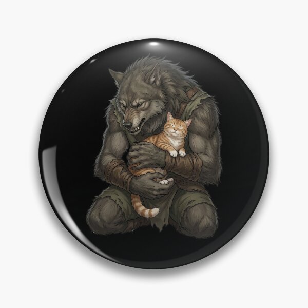Item preview, Werewolf cuddles with cute cat. designed and sold by ReneMM.