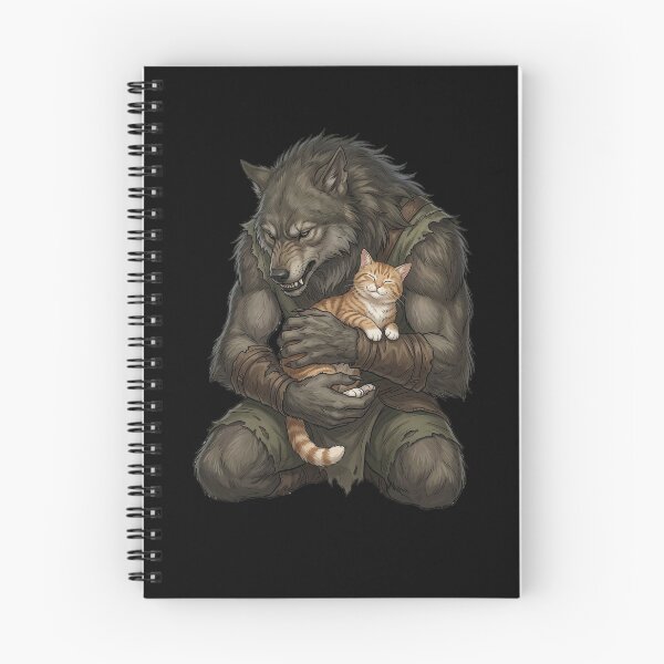 Item preview, Werewolf cuddles with cute cat. designed and sold by ReneMM.