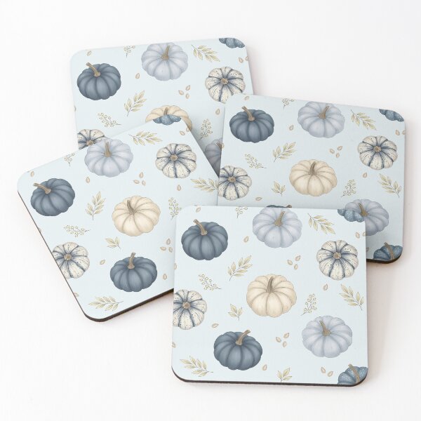 Item preview, ​Cozy Blue Pumpkins Fall Pattern - Cute Autumn Harvest Repeating Design designed and sold by katemaxi.