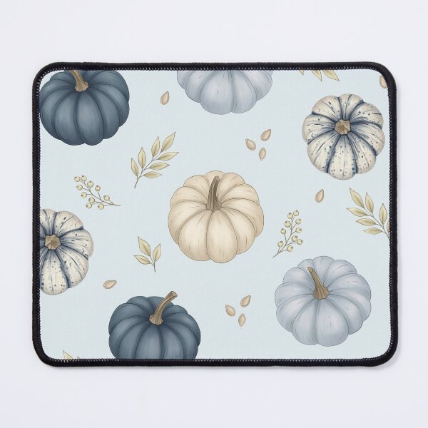 Item preview, ​Cozy Blue Pumpkins Fall Pattern - Cute Autumn Harvest Repeating Design designed and sold by katemaxi.