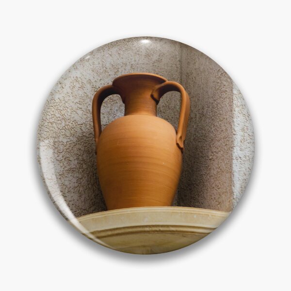 Item preview, Terracotta Amphora On Wall Niche Shelf — Rustic Pottery Vase Architectural Exterior Decor designed and sold by Nmallia.