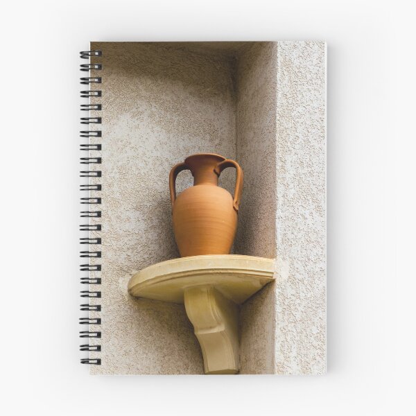 Item preview, Terracotta Amphora On Wall Niche Shelf — Rustic Pottery Vase Architectural Exterior Decor designed and sold by Nmallia.